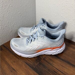 Hoka Women's Athletic Shoes - White with Orange Trim